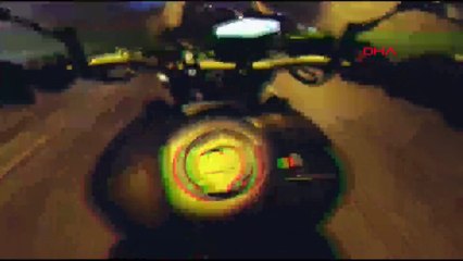 Tek teker magandasının kaza anı kask kamerasında!