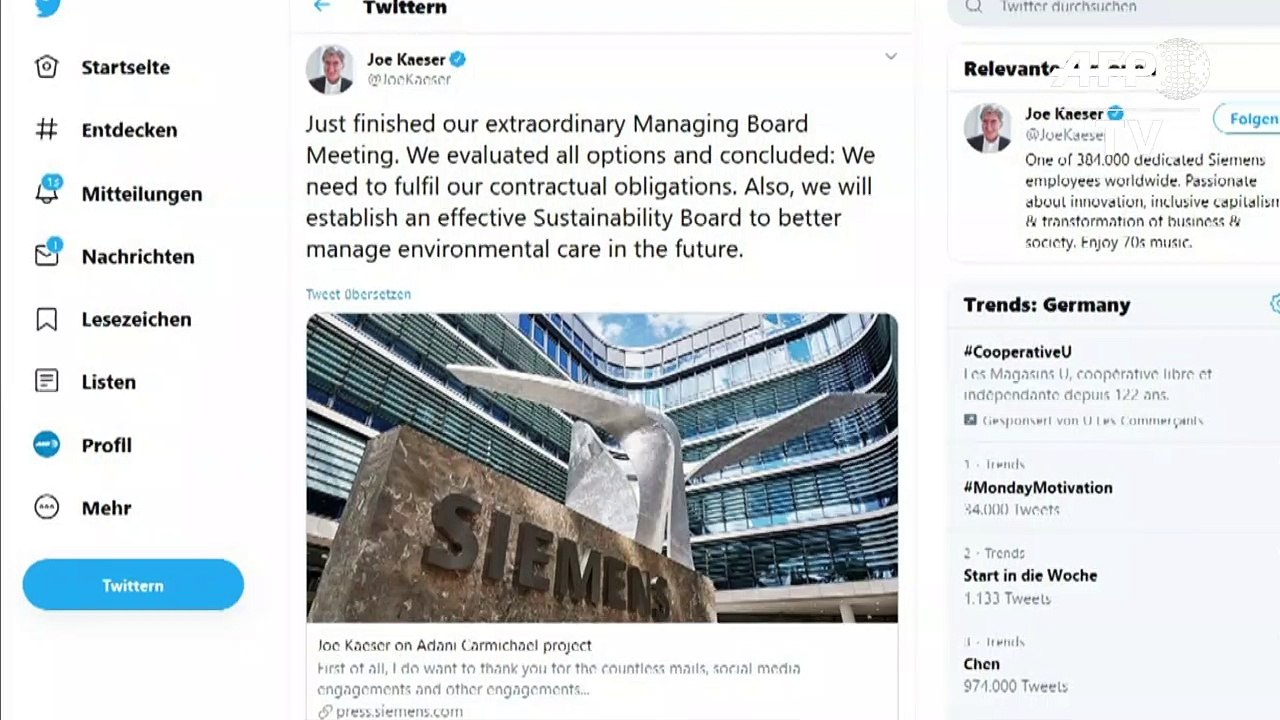 Siemens hält an Kohle-Projekt in Australien fest