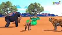 Angry Gorilla 3D Vs Dinosaur Fighting Animation Short Film - Cartoon Animals Funny Short Movie