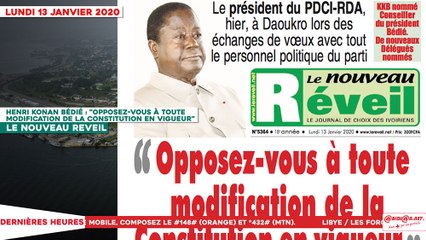 Le Titrologue du 13 Janvier 2020 : Henri Konan Bédié, « Opposez-vous à toute modification de la constitution en vigueur »