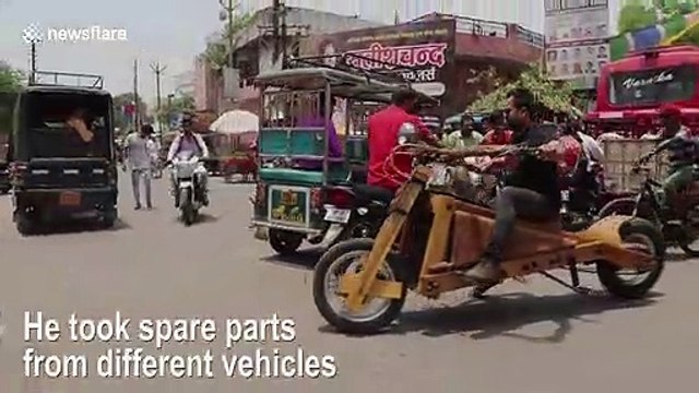Indian man builds wooden Harley Davidson replica named 'Woody Passion'