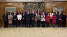 Foto de familia del primer Gobierno de coalición