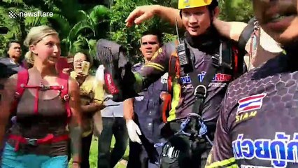 Austrian parachutist winched to safety after getting stuck 820ft off the ground