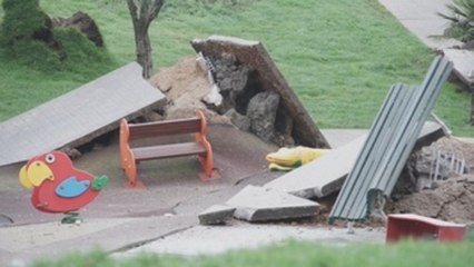 Investigan las causas del hundimiento de un parque en Santander