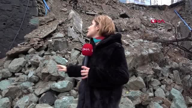 Trabzon tahliye edilen riskli okulun istinat duvarı çöktü-3