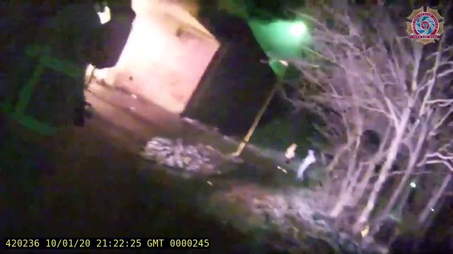 Footage shows firefighters getting attacked as they battle bin blaze