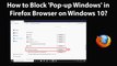 How to Block 'Pop-up Windows' in Firefox Browser on Windows 10?