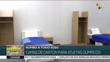 Presentan cama reciclables para Juegos Olímpicos 2020