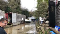 Inondation du chantier naval de la Passagère