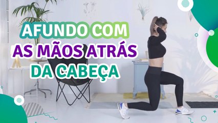 Afundo com as mãos atrás da cabeça - Sou Fitness