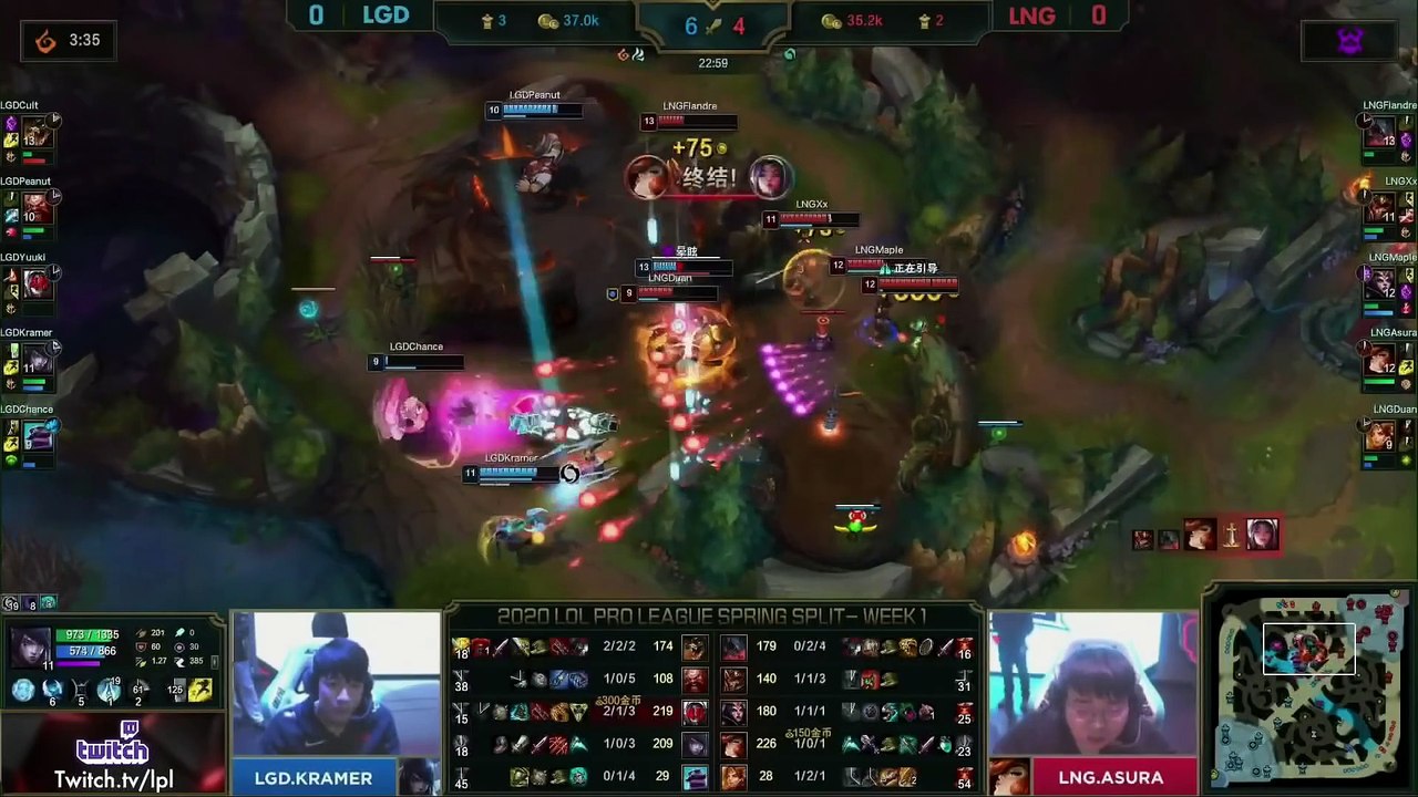 LGD vs LNG Highlights Game 1   LPL Spring 2020 W1D1    G1
