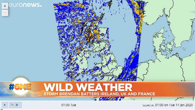 Storm Brendan lashes Ireland with 130kmph winds