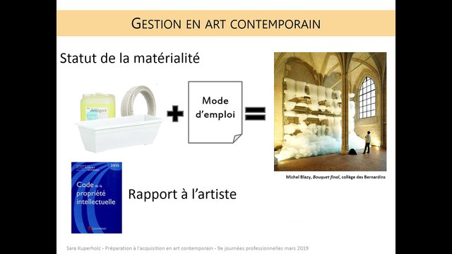 Préparation à l’acquisition des œuvres dans les institutions publiques d’art contemporain