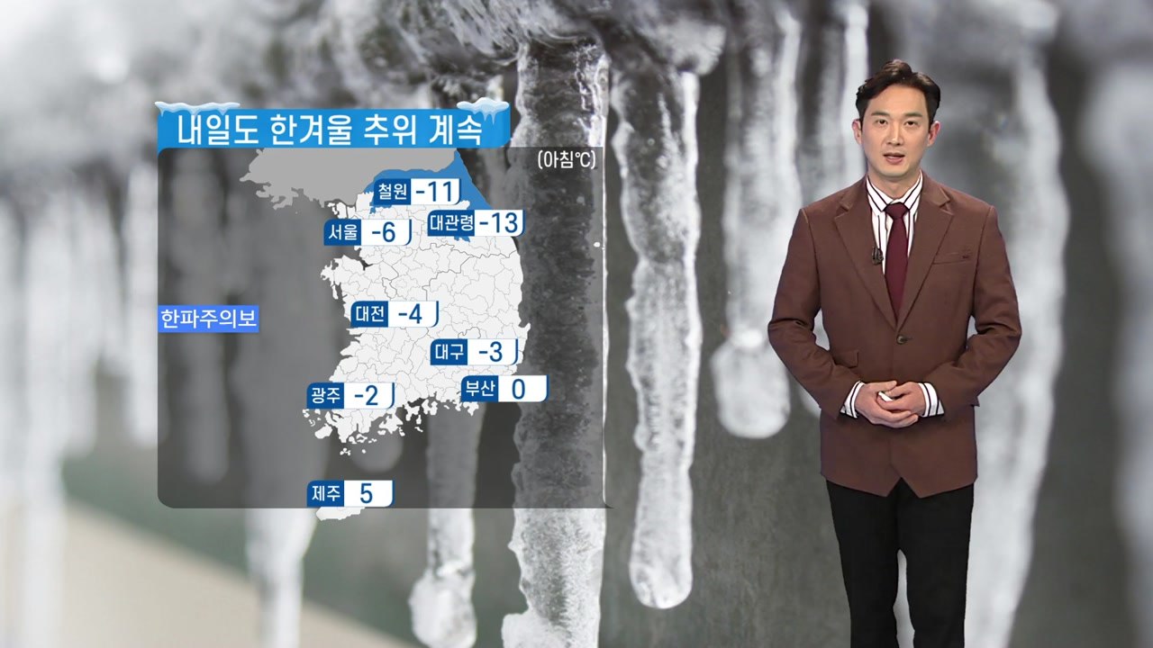 [날씨] 내일도 한겨울 추위 계속...하늘 대체로 맑음 / YTN