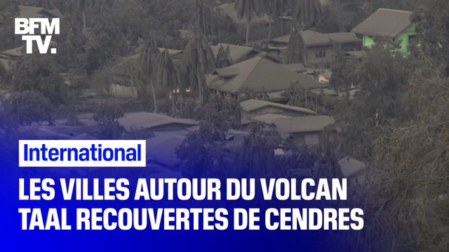Aux alentours du volcan Taal aux Philippines, des villes et des paysages totalement recouverts de cendres