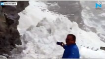 Scary Video: Glacier wall breaks and slides on to Himachal Pradesh highway