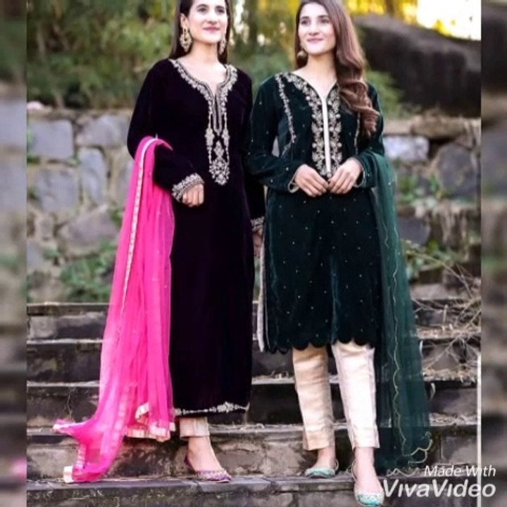 Latest velvet  dress design ideas 2020 for winter season