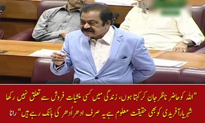 Rana Sanaullah answering Sheryar Afridi for his statement