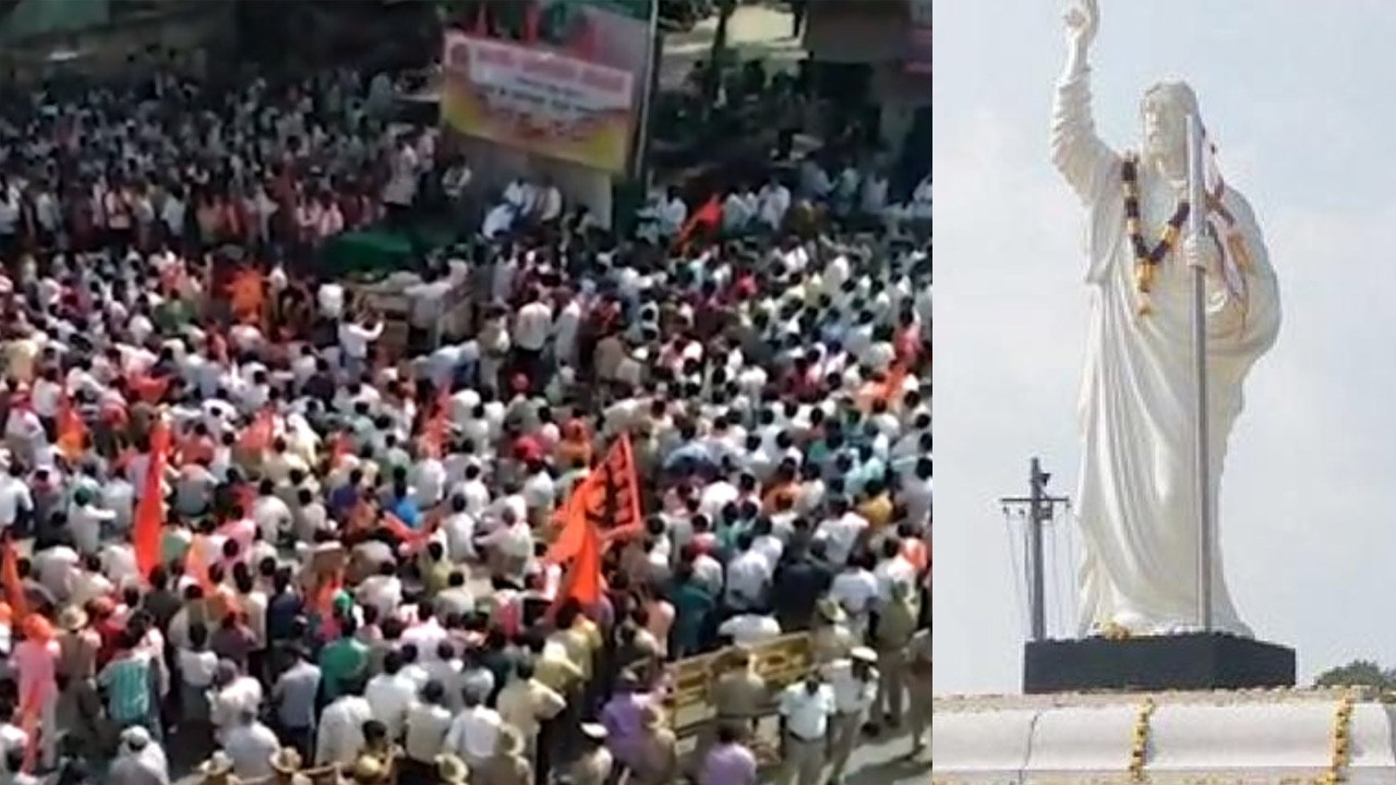 114 அடி உயர  இயேசு சிலை அமைக்க எதிர்ப்பு... ஆர்...