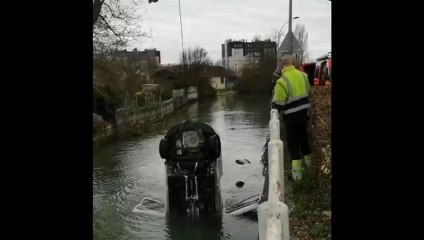 Accident du Vouldy à Troyes : la voiture sortie de l'eau