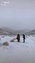 Snow Fall in Saudi Arabia