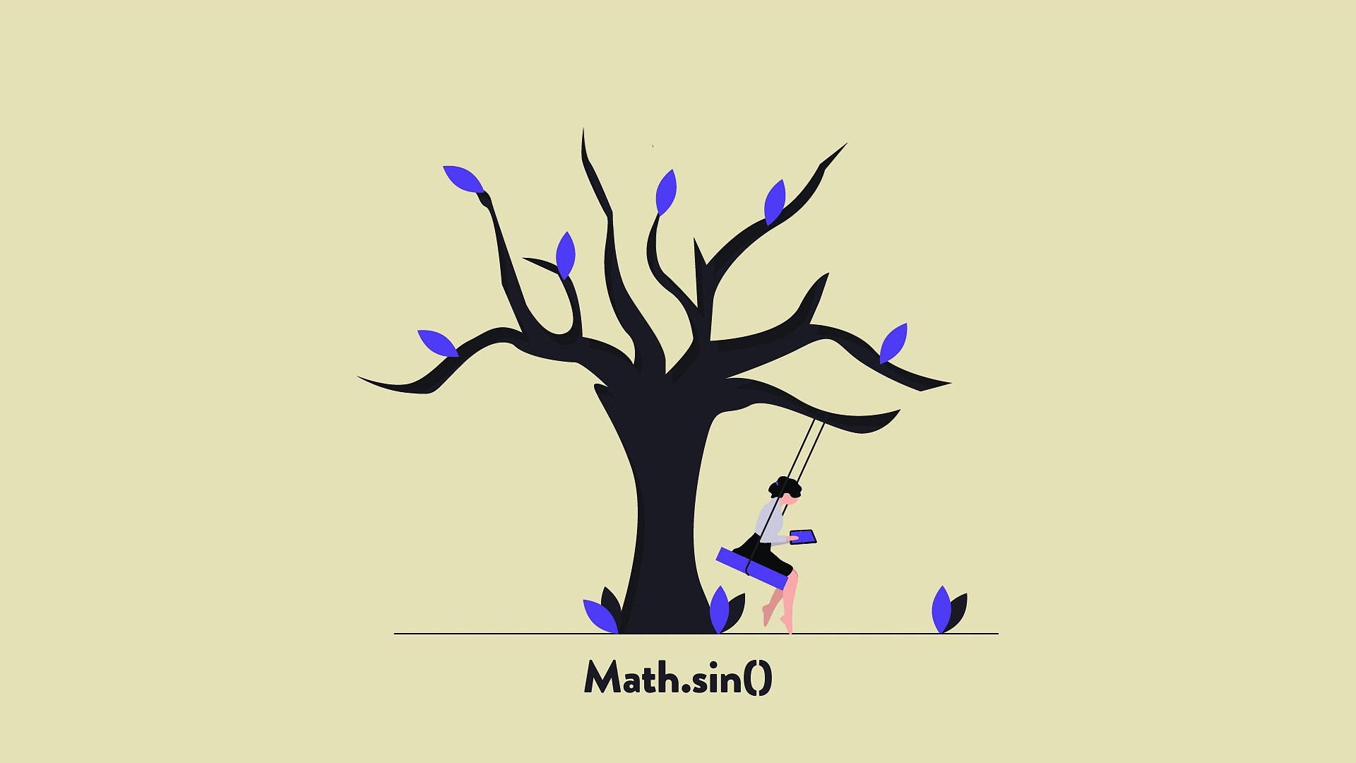 ⁣Animation 2D jeune femme sur une balançoire