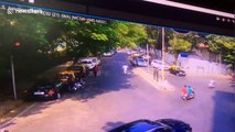 Speeding motorcycle runs down policeman trying to flag it down on Indian street