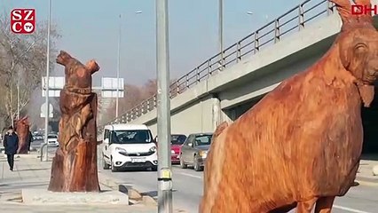 Başkentte kuru ağaçlar sanat eserine dönüşüyor