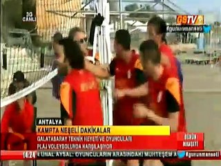 G.Saray kampında neşeli dakikalar: Mancini vs Burak ve Selçuk