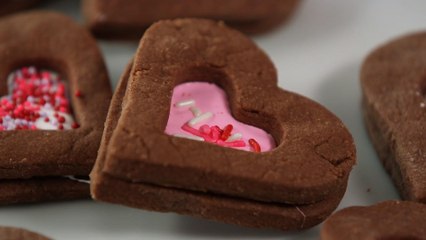 Chocolate-Marshmallow Linzer Heart Cookies