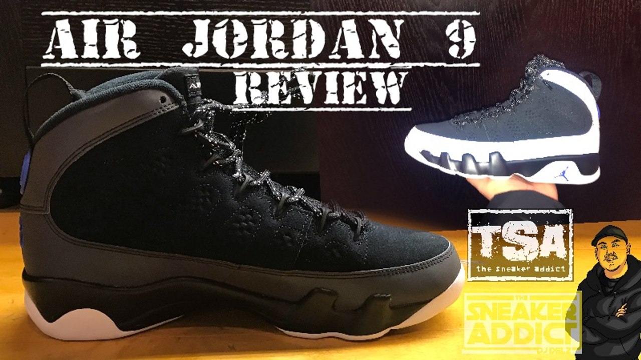 Air Jordan 9 Racer Blue Retro Sneaker Review With Reflective Test - Watch Before You Sneakerheads