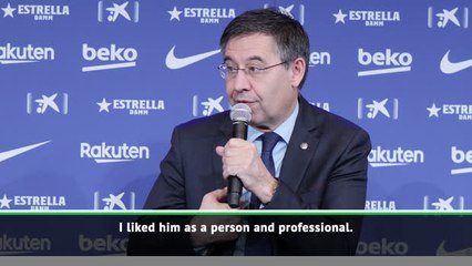 Valverde was aware of Barca's problems - Bartomeu