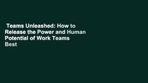 Teams Unleashed: How to Release the Power and Human Potential of Work Teams  Best Sellers Rank : #3