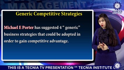 BBA || Ms. PUNITIKA BATRA || Generic Competitive Strategies || TIAS || TECNIA TV