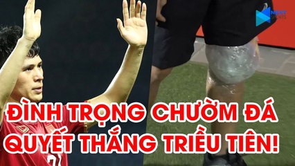 Xúc động hình ảnh Đình Trọng chườm đá sau trận U23 Việt Nam - U23 Jordan | NEXT SPORTS