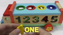 Learn Colors Numbers with Wooden Truck Hammer Balls Toys for Children Toddlers