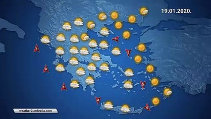 Η πρόβλεψη του καιρού για την Kυριακή 19-01-2020