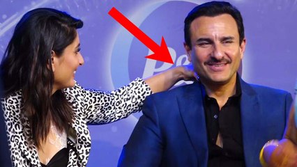 Kareena Kapoor Khan ने इवेंट के दौरान किया Saif Ali Khan का कॉलर ठीक, देखिए वीडियो | FilmiBeat