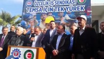 Temsa fabrikasında işçiler, üretimin yeniden başlaması talebiyle eylem yaptı