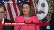 Nancy Pelosi addresses the press regarding the articles of impeachment on Donald Trump