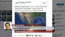 Tres sismos sacuden Oaxaca en la madrugada
