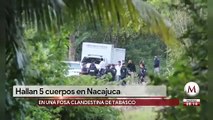 Encuentran cinco cuerpos en fosas clandestinas en Tabasco