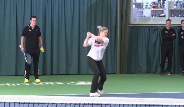 Kim Clijsters ouvre son entraînement à la presse