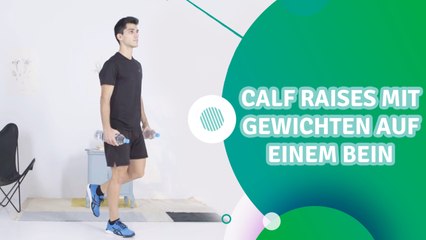 Calf Raises mit Gewichten auf einem Bein - Du Bist Fit