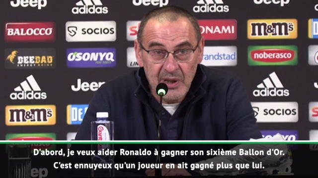 Juventus - Sarri rassure un Ronaldo malade et forfait : ''Je vais l'aider à gagner un 6ème Ballon d'Or''