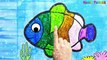 Glitter Rainbow Fish Coloring, Drawing  Learn Colors for Kids, Toddlers