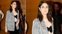 Kareena Kapoor Khan layers her transparent blouse with an animal print blazer । Boldsky