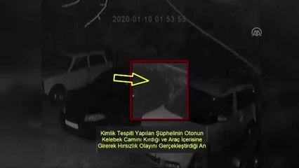 Gaziantep'te otomobilden hırsızlık güvenlik kamerasında