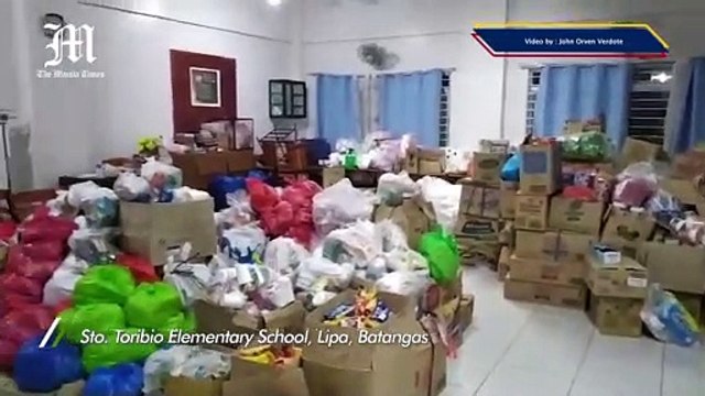 100 Families take refuge at the Sto. Toribio Elementary School in Lipa, Batangas