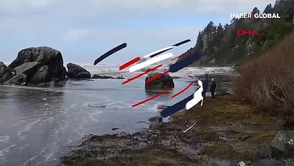 Saniyeler içinde dalgaların arasında kaldılar